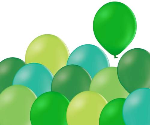 Balonky Brno Mix zelených balónků 100 kusů TOP