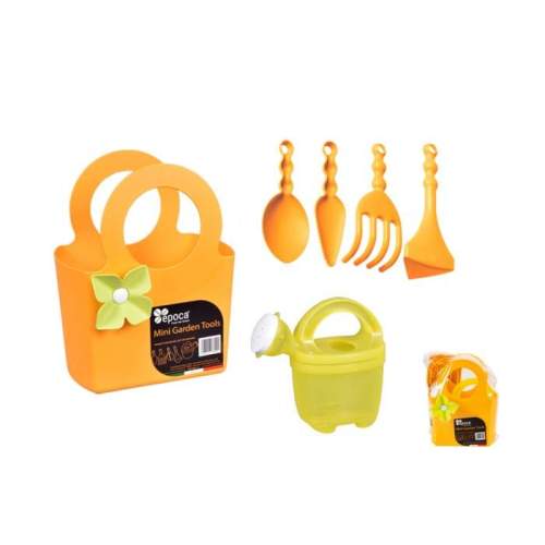 Nohel Garden Nářadí dětské plastové s taškou a konvičkou oranžové 6ks