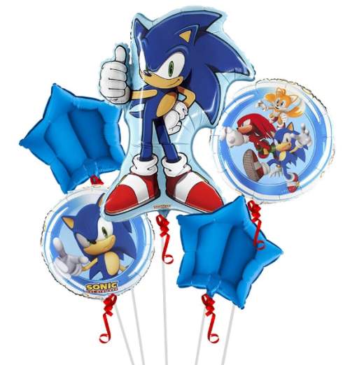 Party  Deco Sada fóliových balonků Ježek Sonic 5ks