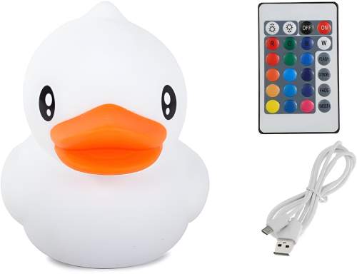 Dětská noční lampa LED kachna RGB USB dálkové ovládání