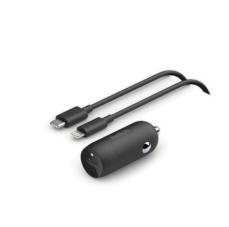 Belkin 30W USB-C Power Delivery PPS nabíječka do auta + 1m USB-C na lightning kabel, černá, CCA004bt1MBK-B5