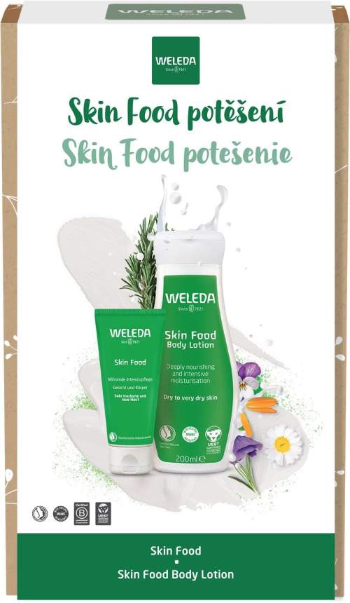 Weleda Skin Food dárková sada tělové mléko Skin Food 200 ml + pleťový a tělový krém Skin Food Face and Body Cream 30 ml pro ženy