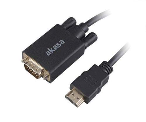 Akasa kabel k monitoru HDMI - VGA, 1920x1080p@60Hz, 2m, černá AK-CBHD26-20BK