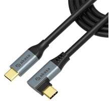AKASA nabíjecí kabel USB-C, 90°, PD 100W, černá AK-CBUB68-10BK