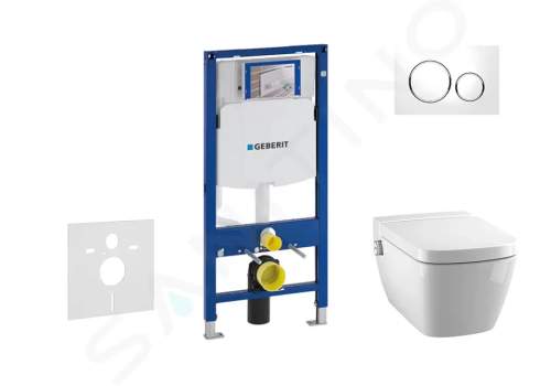 Geberit Duofix Modul pro závěsné WC s tlačítkem Sigma20, bílá/lesklý chrom + Tece One - sprchovací toaleta a sedátko, Rimless, SoftClose 111.300.00.5 NT4