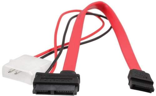 AKASA kabel SATA kombinovany kabel pro připojení slim DVD a BR mechanik, 40cm