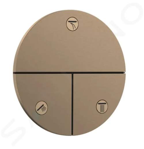 Hansgrohe ShowerSelect Comfort Ventil pod omítku, pro 3 spotřebiče, kartáčovaný bronz 15558140