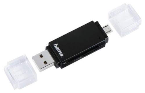 Hama USB 2.0 OTG ctecka karet Basic  SD/microSD cerna