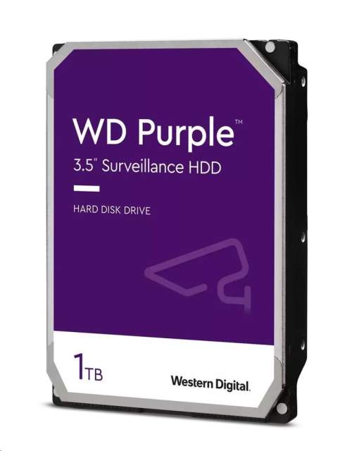 WDC WD11PURZ hdd 1TB SATA3-6Gbps 5400rpm 64MB CMR (řada PURPLE sledovací systémy a kamery) 180MB/s