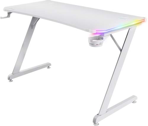 Trust Herní stůl GXT709W Luminus RGB, bílý