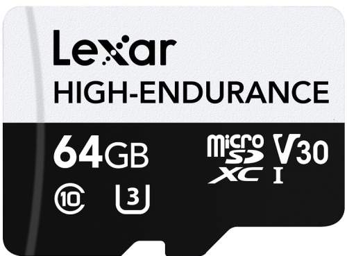 Lexar paměťová karta 64GB High-Endurance microSDHC/microSDXC UHS-I cards C10 A1 V30 U3