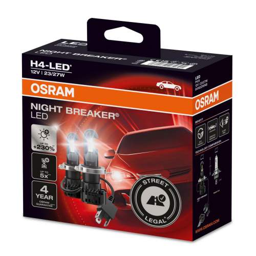 Sada LED autožárovek H4, 12V, 27/23W, Night Breaker LED 2ks