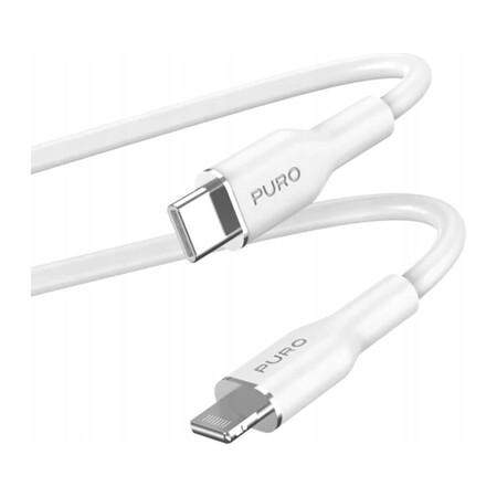PURO Soft Lightning/USB-C kabel, 1,5 m bílý