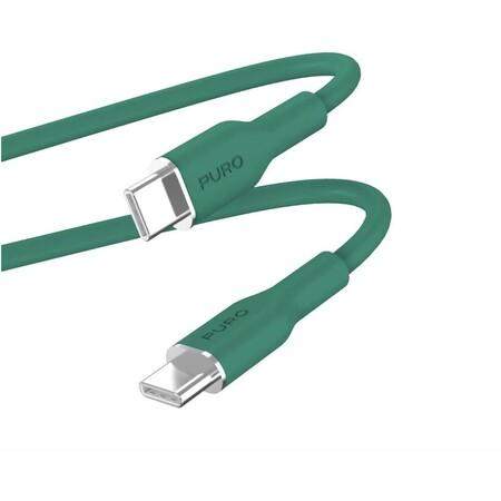 Puro Soft Silicone Cable USB-C to USB-C 1.5m Dark Green