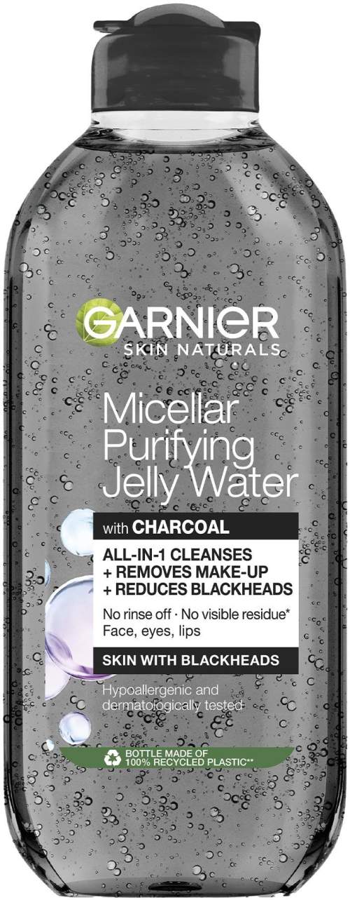 Garnier Skin Naturals Micellar Purifying Jelly Water dámská micelární voda s aktivním uhlím proti černým tečkám 400 ml pro ženy
