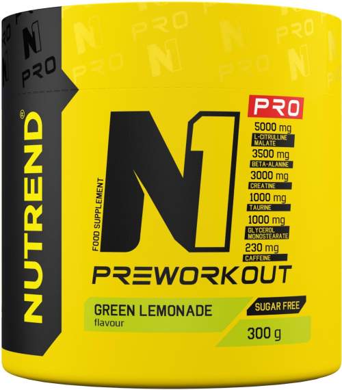 Nutrend N1 Pro Pre-Workout 300 g zelená limonáda Varianta: Nutrend N1 Pro Pre-Workout 300 g zelená limonáda