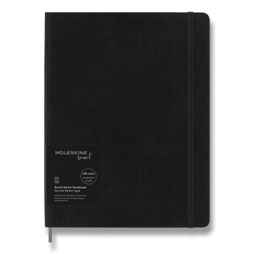 Zápisník Moleskine Smart Writing - měkké desky XL, linkovaný, černý