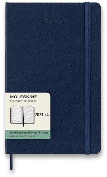 Moleskine 2023-2024 L tvrdé desky modrý
