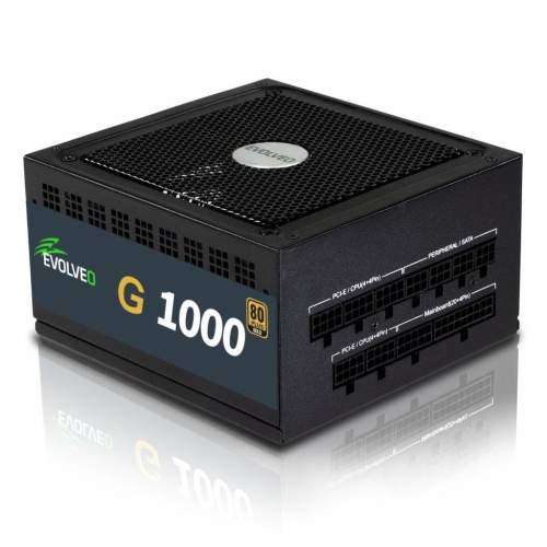 EVOLVEO G1000 PCIe 5.0, zdroj 1000W, ATX 3.0, 80+ GOLD, 90% účinnost, aPFC, 140mm ventilátor, retail