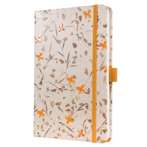 SIGEL Exkluzivní zápisník "Jolie", Bloom Orange, 135 x 203 mm, linkovaný, 87 listů, tvrdé desky,