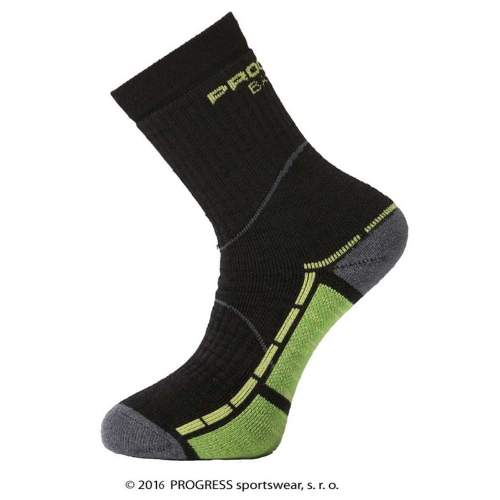 Progress ponožky TRAIL bamboo černo/zelené 9-12, Černá / zelená