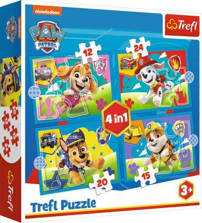 TREFL Puzzle Tlapková patrola: Běžící štěňata 4v1