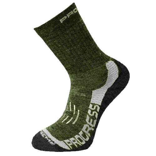 Progress X-TREME zimní turistické ponožky s Merinem 6-8 khaki/šedá