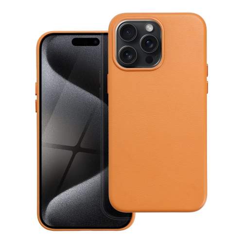 Kožený kryt Mag Cover  iPhone 15 Pro orange