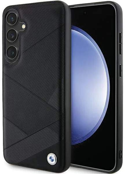 BMW kryt na Samsung Galaxy S24 PLUS Black Signature Leather Crossing Lines Pattern
