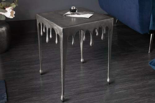 Dekorhome Odkládací stolek MEDUSA S Stříbrná