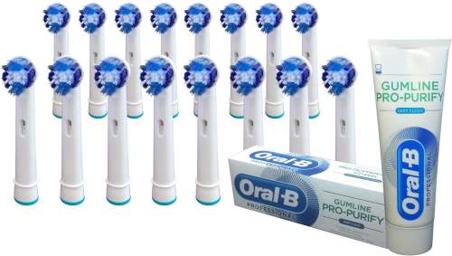 KOMA Sada 16 ks náhradních certifikovaných hlavic NK08 ke kartáčkům Braun Oral-B PRECISION CLEAN + DÁREK Zubní pasta ORAL-B