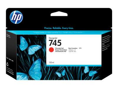 HP 745 - 130 ml - chromová červená - originální - DesignJet - inkoustová cartridge - pro DesignJet HD Pro MFP, Z2600 PostScript, Z5600 PostScript, F9K00A
