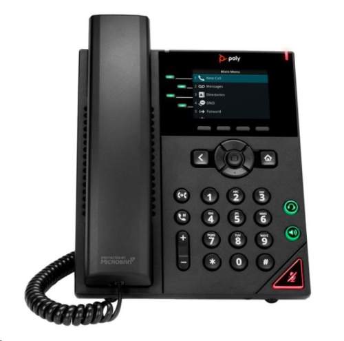 HP Poly VVX 250, 4linkový IP telefon, PoE (89B62AA)