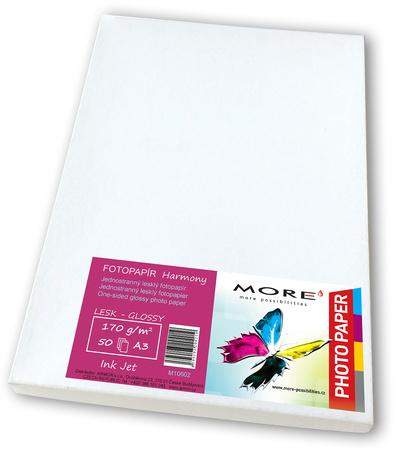 Fotopapír lesklý bílý kompatibilní s A3, 170g/m2 kompatibilní s ink. tisk 50 ks