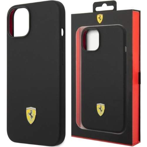 Ferrari FEHMSIP14MBK iPhone 14 PLUS 6.7" black Silicone Metal Logo Magsafe