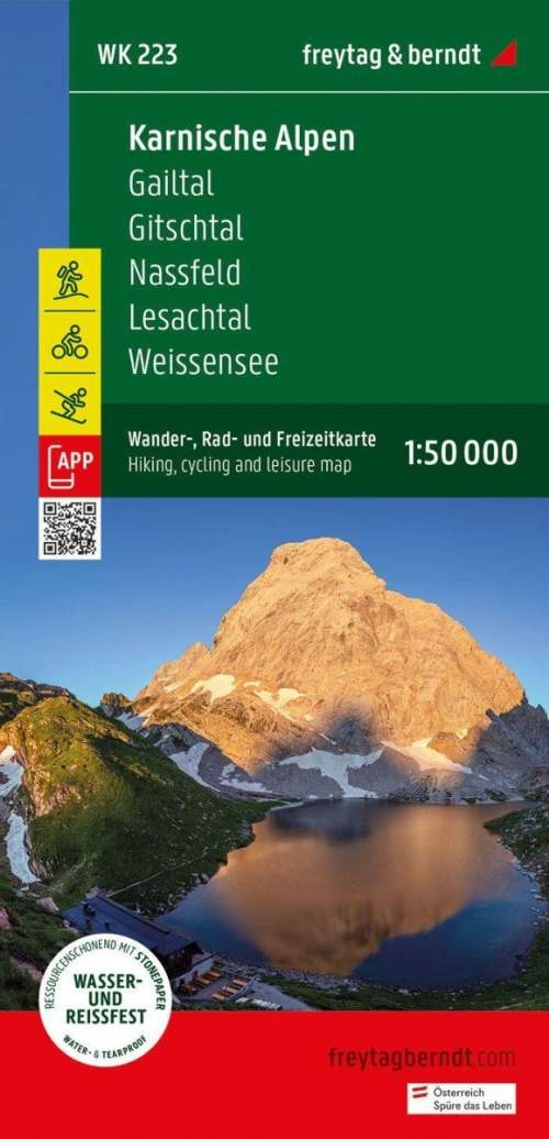 Freytag-Berndt Karnské Alpy 1:50 000 / turistická, cyklistická a rekreační mapa
