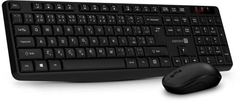 CONNECT IT OfficeBase Wireless Combo bezdrátová černá klávesnice + myš CKM-4500-CS