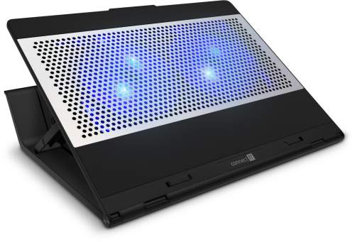 CONNECT IT FrostBlast chladicí podložka pod notebook s modrým podsvícením CCP-7100-BK