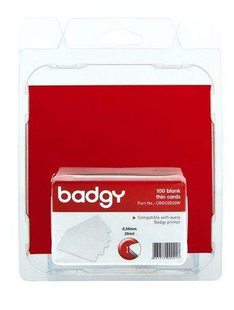 BADGY PVC Cards x100 - Thin (20mil - 0,50 mm) CBGC0020W