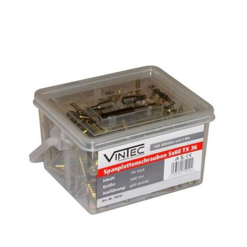 GÜDE V75010 Vruty 5 x 60 mm, pozinkovanéa žlutě chromátované