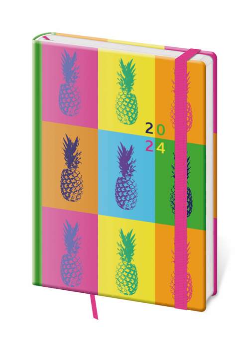 Helma Diář denní A5 Vario Pineapple s gumičkou 2024