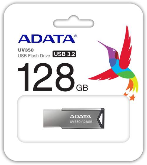 ADATA UV350 USB paměť 128 GB USB Typ-A 3.2 Gen 1 (3.1 Gen 1) Stříbrná