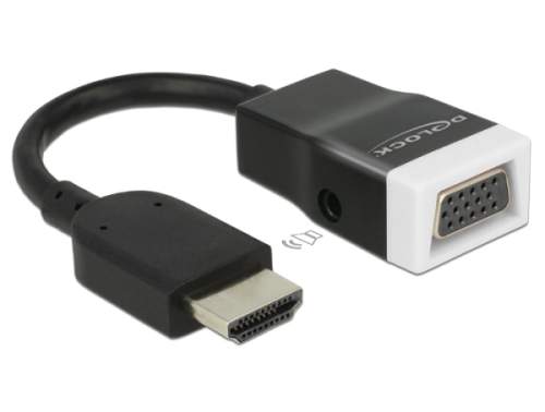 Delock Adapter HDMI-A male > VGA female with Audio - Nástroj pro převod videa - HDMI - VGA - černá, bílá
