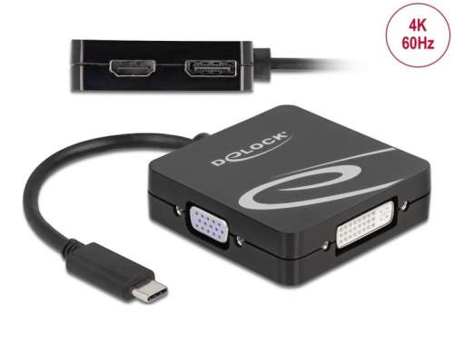 Delock USB Type-C adaptér pro monitor VGA, DVI, HDMI nebo DisplayPort
