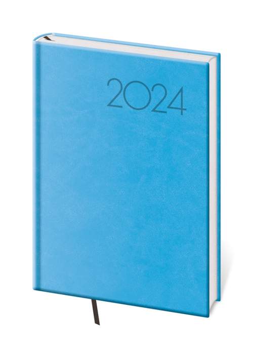 Helma Diář denní A5 Print Pop světle modrá 2024