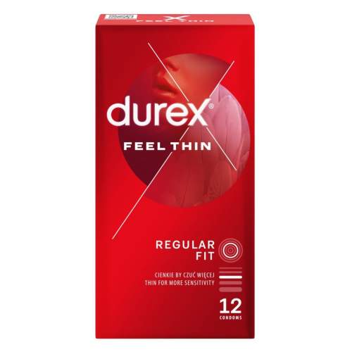 Durex Feel Thin Classic tenké kondomy se silikonovým lubrikačním gelem 12 ks