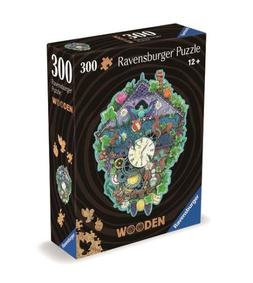 RAVENSBURGER Dřevěné obrysové puzzle Kukačkové hodiny 300 dílků