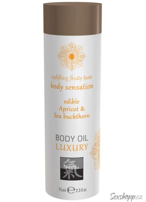 HOT Jedlý masážní olej Shiatsu Body Oil Luxury Apricot & Sea buckthorn 75 ml
