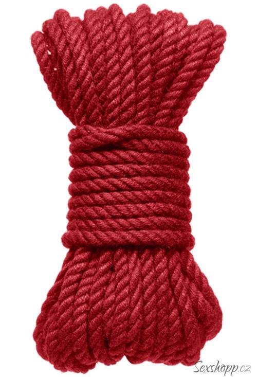 Doc Johnson Konopné lano na bondage Hogtied Bind & Tie 9 m červené