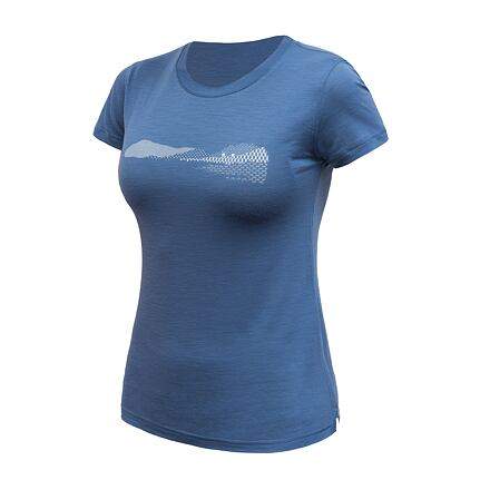 SENSOR MERINO AIR HILLS dámské triko krátký rukáv riviera blue XL